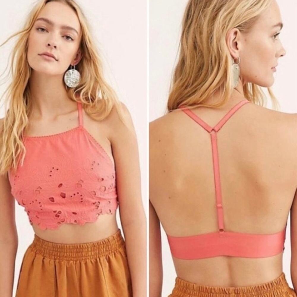 Free People Intimately Kiss Kiss Floral Crop Top Size Large Brand New